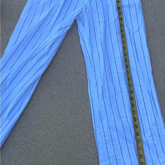 Sienna Sky White Pants with Black Stripes Bohemian Tie Front Size Medium - Picture 3 of 9